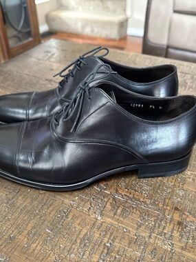 TO BOOT NEW YORK Southpoint Cap Toe Oxford Black Leather 9.5 Wide US Size NEW
